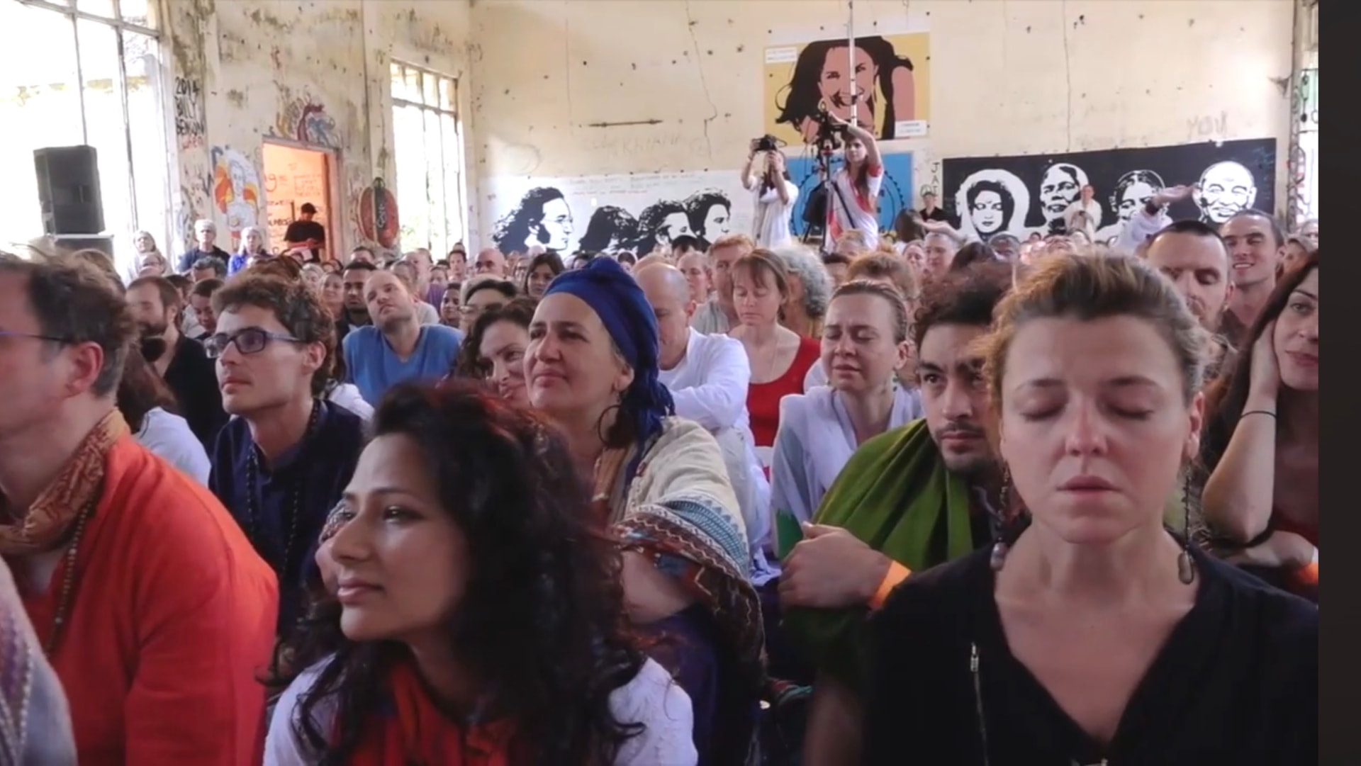 Hundreds gathered inside the old hall